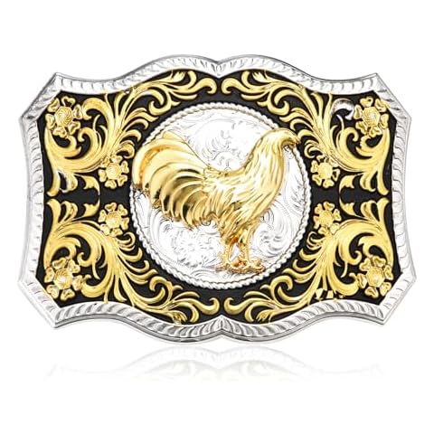 BBOTEN Western Cowboy Belt Buckle with Floral Design Cover