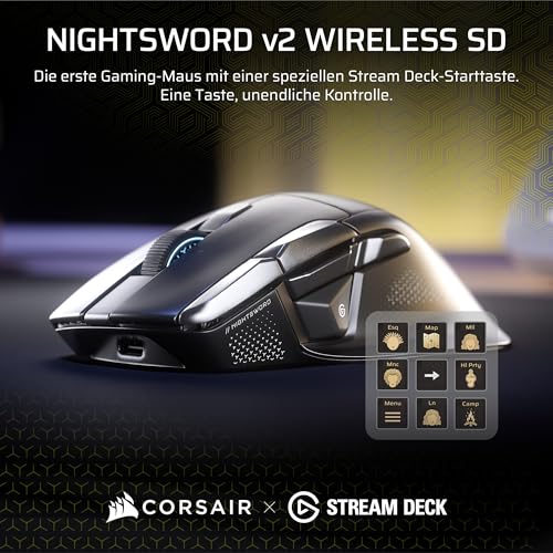 Corsair Nightsword v2 Wireless SD, Schwarz, CH-931E010-WW