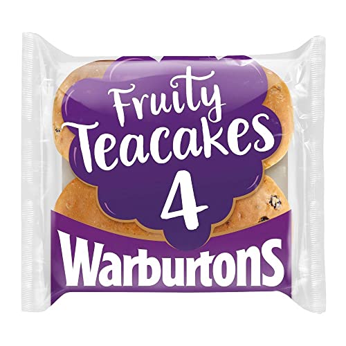 Warburtons Fruity Teacakes with Currants & Sultanas 4 Count (Pack of 1)