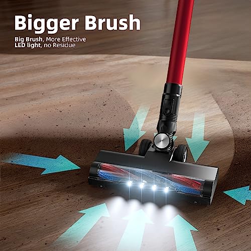CONOPU Akku Staubsauger 25Kpa, Staubsauger Kabellos 160W mit 2 Saugmodi, LED-Leuchten, Cordless Vacuum Cleaner mit Leistungsanzeige, bis zu 40 Minuten Laufzeit – Bild 7