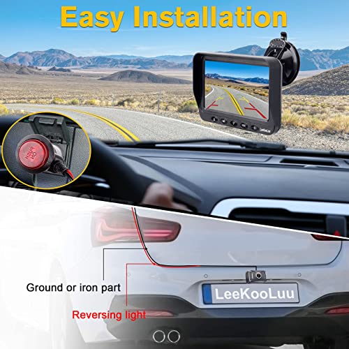 Wireless Backup Camera Hd 1080P Waterproof Truck Car Mini-Rv Back Up Camera System Travel Camper Rear View 5'' Monitor Night Vision Two Channels Digital Wifi Signals Leekooluu F09 #TOP3