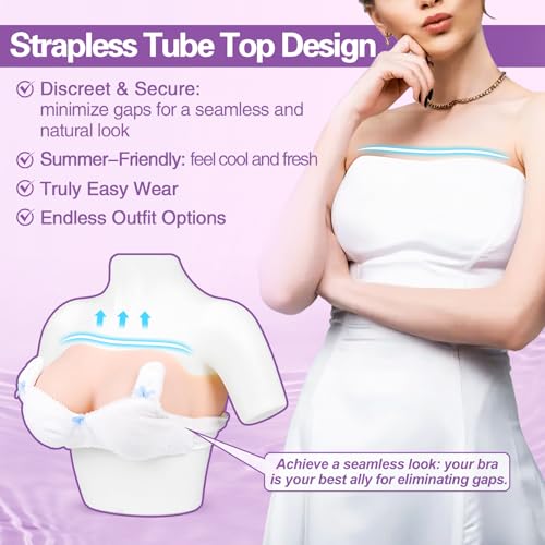 Image of Realistic Silicone Breastplate Strapless Gel Filled with Natural Movement Fake False Breasts for Crossdressing Drag