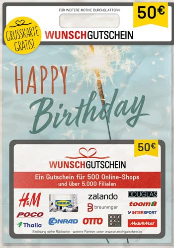 Wunschgutschein das perfekte Geschenk - 500 Einlösepartner - für Deutschland - per Post