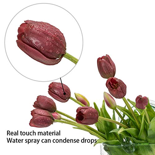 DUYONE 15pcs Artificial Tulips Flowers, Real Touch Latex Bouquet - Image 3