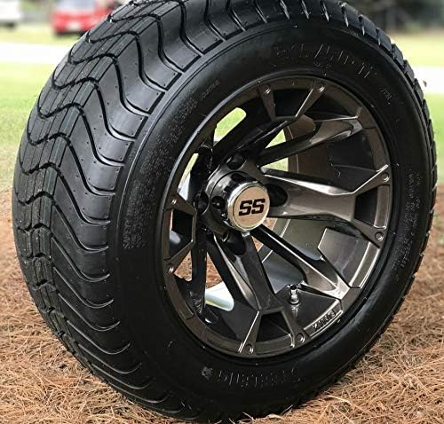 12" Blackjack Metallic Bronze Golf Cart Wheels and 215/50-12" DOT ComfortRide Golf Cart Tires - Set of 4