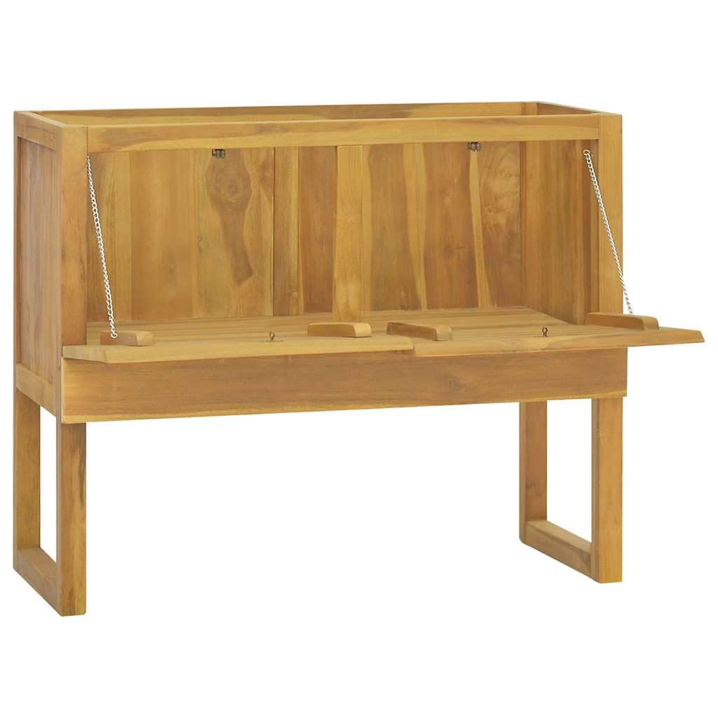 Armadietto da bagno, in legno massello di teak, 90 x 40 x 75,5 cm, ampio spazio per articoli da toeletta ed essenziali, design moderno per l'organizzazione della casa