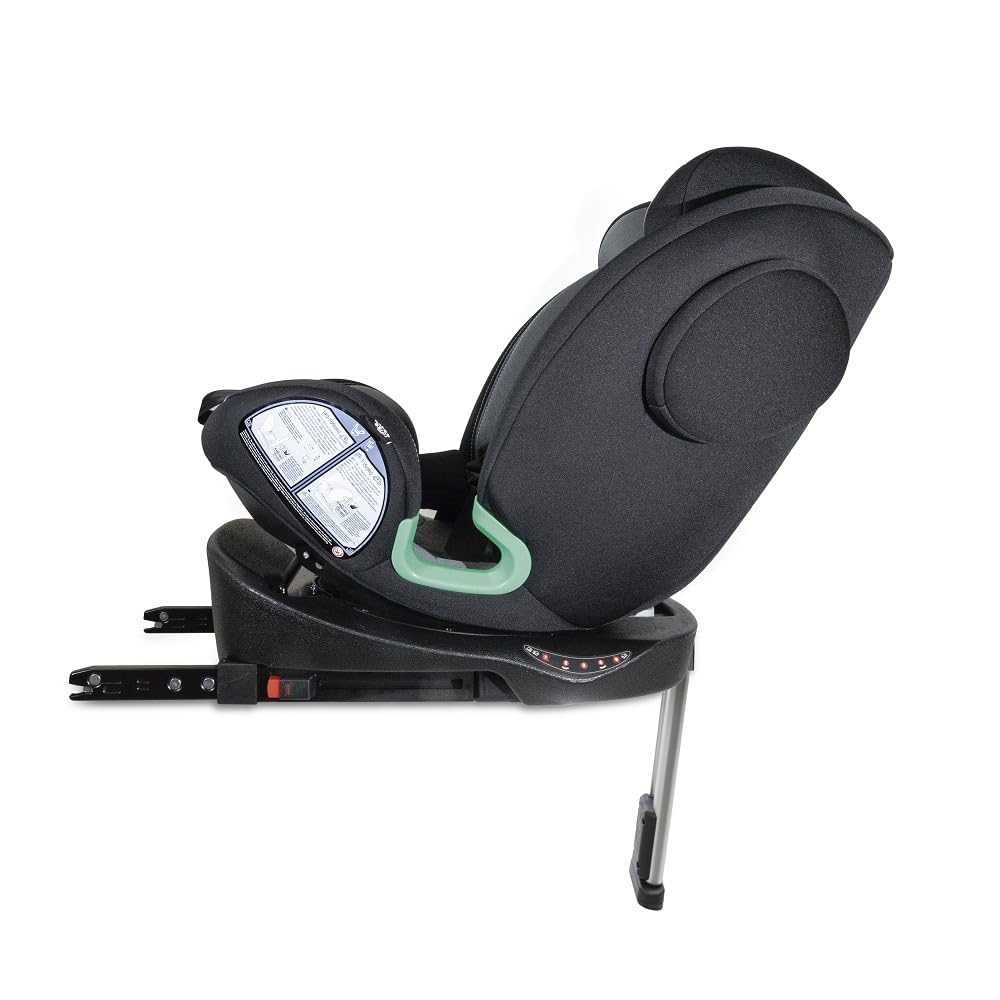 Interbaby Silla Coche Bebé PAX i-Size ISOFIX 360° Grupo 0+1+2+3 (Negro) | Silla auto giratoria 360 reclinable 40-150 cm, reductor recién nacido, protección lateral SPS, pata de apoyo