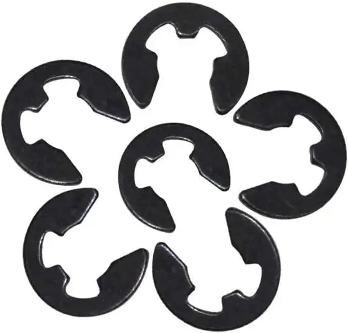 Retaining Rings 1100/1650pcs E Clip Snap Circlip Washer 65Mn Black Steel Shaft External Retaining Ring For Locking Bearing/Gear Onto Shaft In Application(2set)