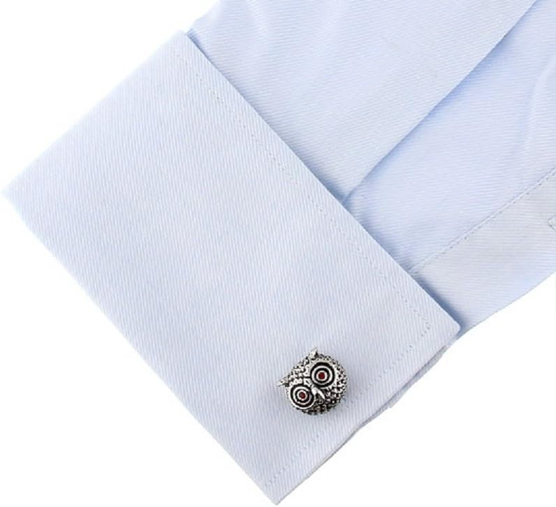 MRCUFF Owl Pair Cufflinks in a Presentation Gift Box & Polishing Cloth