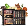 12PCS Herbs Seasoning Spice Gift Set - Complete Starter Spices Seasonings Glass Tubes Gift Set For Men & Women, Cooking Variety Pack, BBQ Grilling Gifts for Father, Mother's Day, Birthday Gift, Everyday Meals