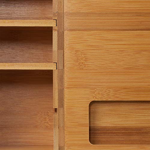 Soporte portátil de bambú Relaxdays con acabados de alta calidad para despacho 8