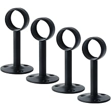 Alise Curtain Rod Holder Bracket 1Dia,Closet Rod Holders Wall Mount,4 Pcs