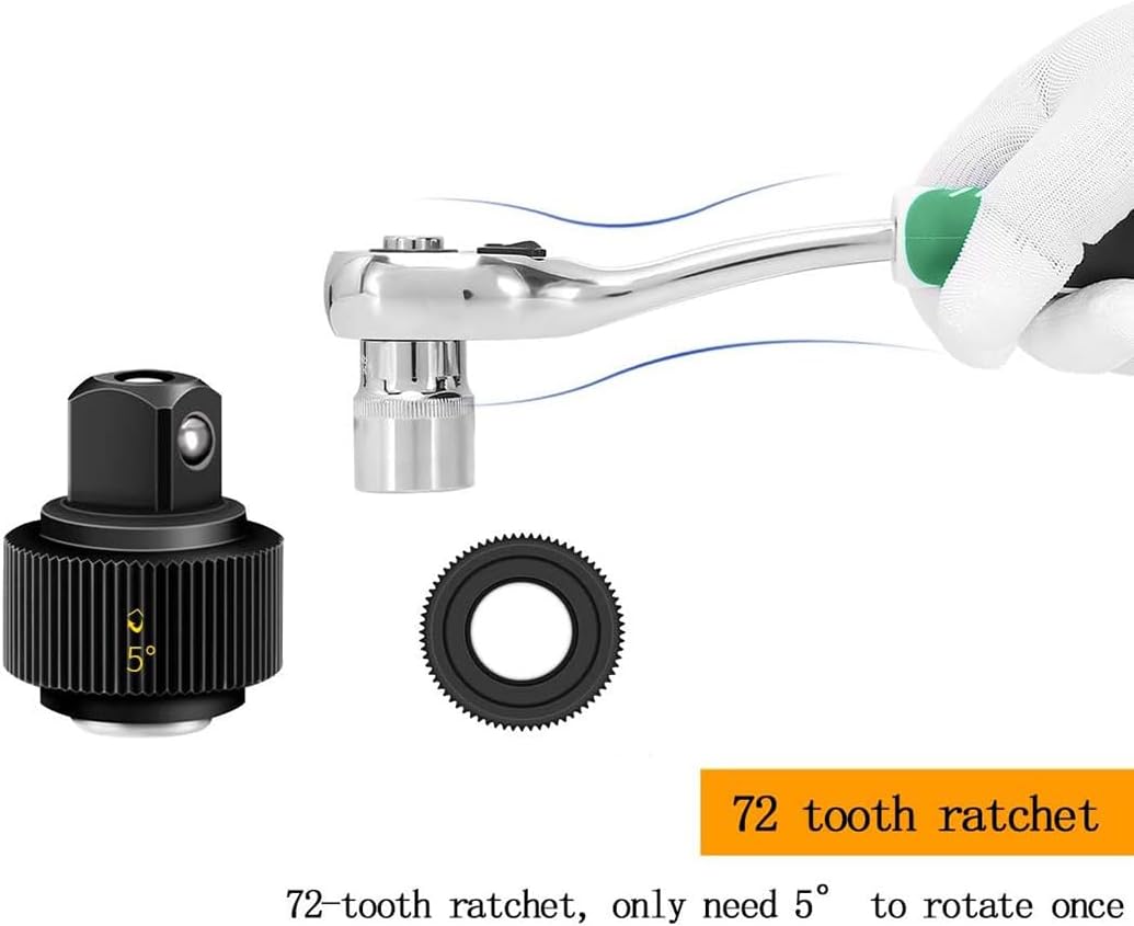 53 Pieces Metric Motorcycle Tool Kit Small Socket Set 1/4 Inch Mini Ratchet Set, With Metric And Standard Full For Auto Repairing And Household, With Storage Case (53)