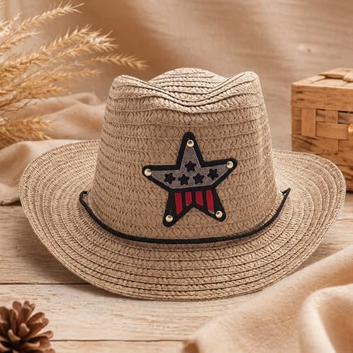 Image of VRITRAZ Kids Straw Hat for Baby Boys & Girls | Printed Summer Sun Hat, Woven Wide Brim Beach Cap, Lightweight Breathable Holiday Travel Picnic Outdoor Fancy Dress Fashion Hat for Children & Toddler
