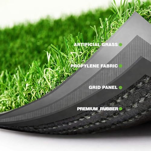 Image of 35mm Artificial Green Grass Mat PP & PE Material | Thick Synthetic Lawn Turf Carpet for Balcony, Terrace, Garden & Outdoor Flooring - Size- 2x10 feet /60x300 cm /24x120 in