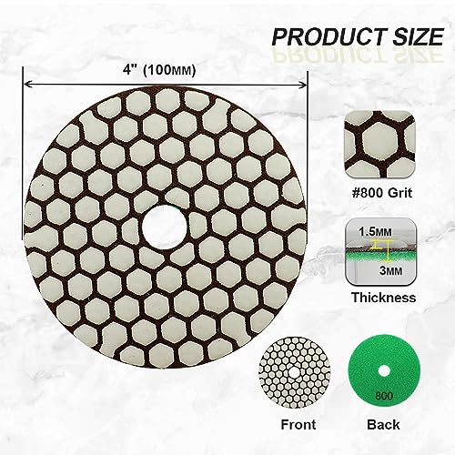 Dry Diamond Polishing Pads 4"/100mm - Image 2