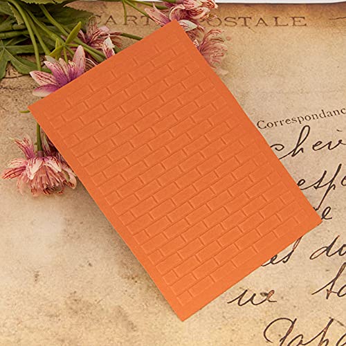 Pupuzao Plastic Embossing Folder (4-1/8X5-13/16 Inch Brick Wall) Paper Crafts Plastic Textured Impressions For Card Making Scrapbooking #TOP1