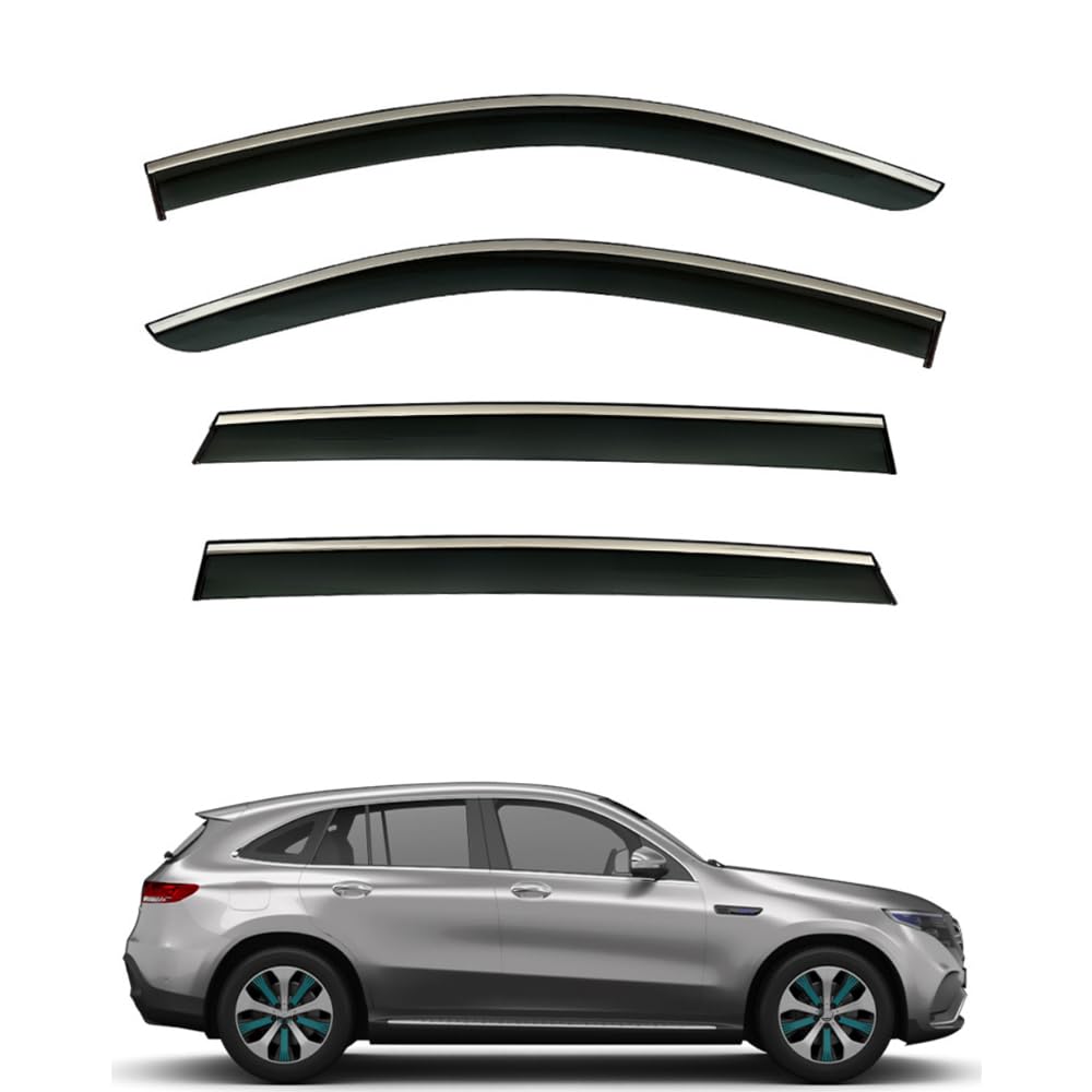 Qoemrhelt Normal 4Pc Set In-Channel Wind Deflectors, For Mercedes-Benz Eqc N293 2020 Window Visors Rain Guards Vent Visors Rain & Sun Protection,Car Accessories