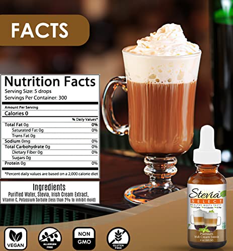 Stevia Drops Irish Cream, Vanilla, & Caramel Stevia Select Keto Coffee Sugar-Free Stevia Flavors Bundle (3) Pack #TOP2