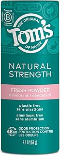 Tom's of Maine Natural Strength Plastic-Free Aluminum-Free Deodorant, Fresh Powder, 2 oz. (Packaging May Vary)