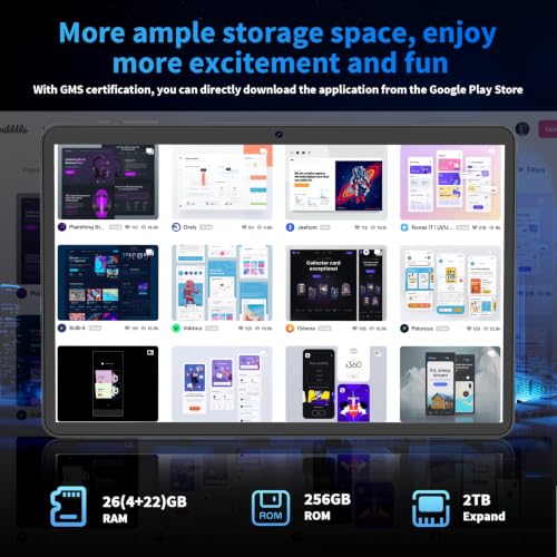 Image of 2026 Android 16 Tablet with Keyboard, Gemini AI, 10 inch Tablet with 26GB+256GB+2TB Expand, Electronic AI Tablet with 8-Core, 5G WiFi, 8000mAh, GPS, 2in 1 Tablet PC with Case, Mouse, Stylus (Black)