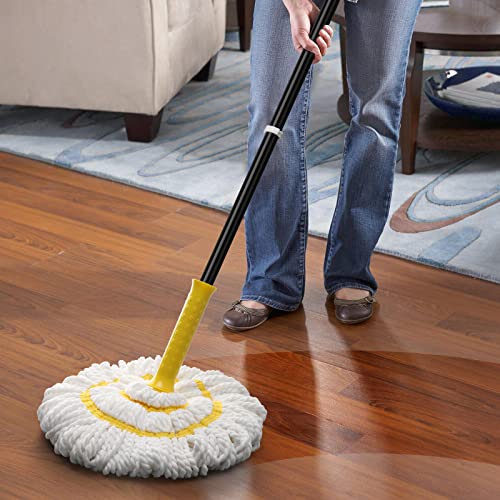Image of Self-Wringing Twist Mops with 1 Extra Refill, Microfiber Mops for Floor Cleaning with 57 inch Long Handle, Easy Wringing Floor Mop for Hardwood Commercial Household Clean (1 Handle & 2 Mop Heads)