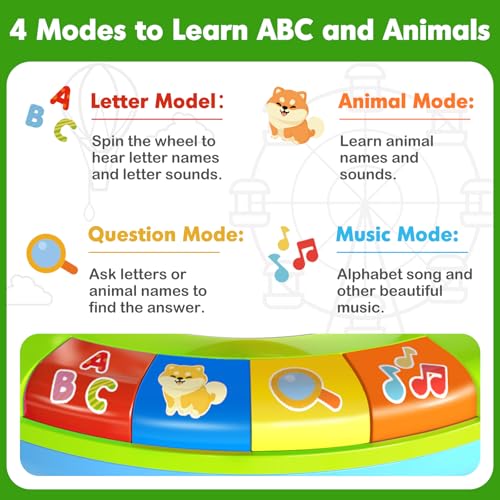 Duchong Learning Toy for Kids 1 2 3 Year Old Boys Girls, Spin and Sing Alphabet Zoo with Sounds, Interactive Educational Toys for Toddler 2-3, First Christmas 1st Birthday Gifts Toy by Duchong - Image 3
