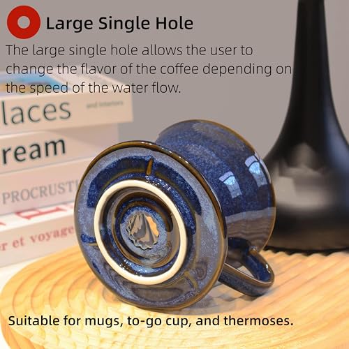 Image of Pour Over Coffee Maker Ceramic Coffee Dripper with 50 Pack Filter