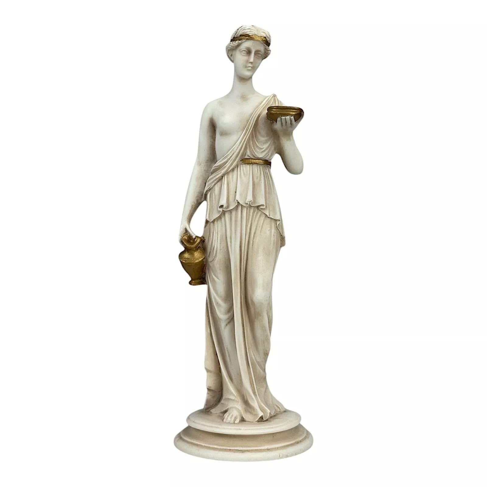 Statue grecque Hébé déesse de la jeunesse 24 cm gris patiné pour décoration intérieure romaine