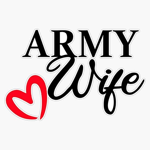 Adhesivo de vinilo para esposa del ejército, impermeable, para laptop, pared, ventana, 5 pulgadas