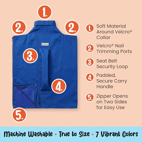 Image of Cat-in-the-Bag Cozy Comfort Carrier - X-Small Cobalt Blue Cat Carrier Soft for Grooming, Vet Visits, Medication Administration, Dental Care, Nail Trimming, and Car Travel