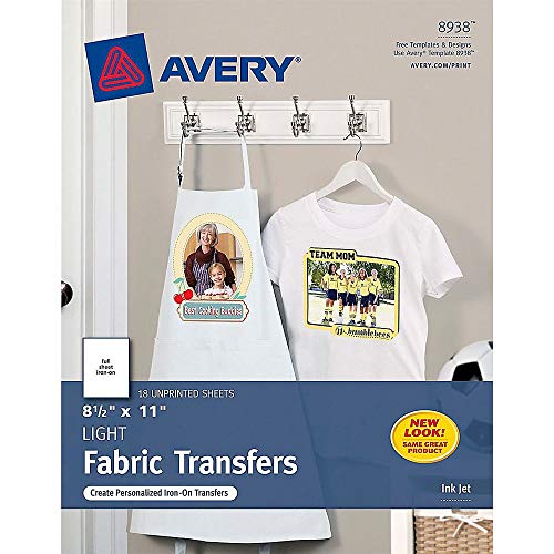 Avery Fabric Transfers, 8.5 X 11, White, 18/Pack #TOP2