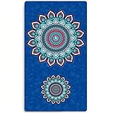KKYKP Mat de doble yoga 8 mm de 8 mm engrosado gimnasio alfombrillas deportes cojín gimnastic Pilates Pads con bolsa de yoga y correa (Color : Blue, Size : As the picture shows)