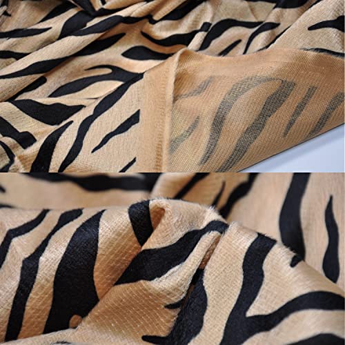 Luxurious 59-Inch Wide Tiger Print Velboa Fabric - Soft Short Fur Polyester Upholstery and Drapery Material by the Yard 4 Luxurious 59-Inch Wide Tiger Print Velboa Fabric - Soft Short Fur Polyester Upholstery and Drapery Material by the Yard - Image 3