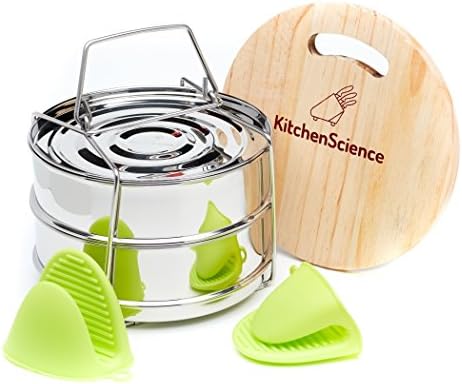 Kitchen Science Stackable Steamer Insert Pans with Sling for Use as Instant Pot Insert - Pot in Pot For Instant Pot 6 Qt, 8 Qt