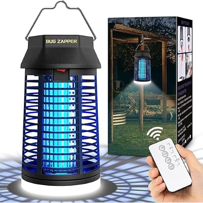 Remote Control Bug Zapper, Outdoor & Indoor Electric Mosquito Killer with LED Light, Waterproof Fly Trap & Insect Catcher, Plug-in Insect Repellent for Outside, Patio, Garage, Home, and Garden