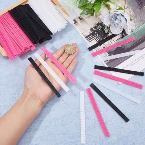SUPERFINDINGS 150Pcs 3 Colors Makeup Brushes Protector Pen Guard Protector Reusable Expandable Mesh Cover Cosmetic Brush Mesh Protector Stretch Saver Net - Image 3