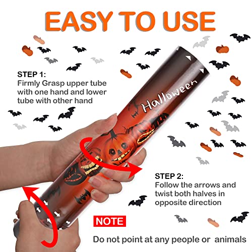 Halloween Confetti Cannon Party Poppers Shooters, Yeshow Orange Black Pumpkin Bat Confetti Bomb Blaster(2 Pack) For Halloween Party Decorations #TOP4