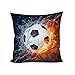 Showudesigns Housse de coussin carrée 45,7 x 45,7 cm pour chambre d'enfant de garçon, motif football cool - Housse de coussin pour canapé, chambre à coucher, salon, maison