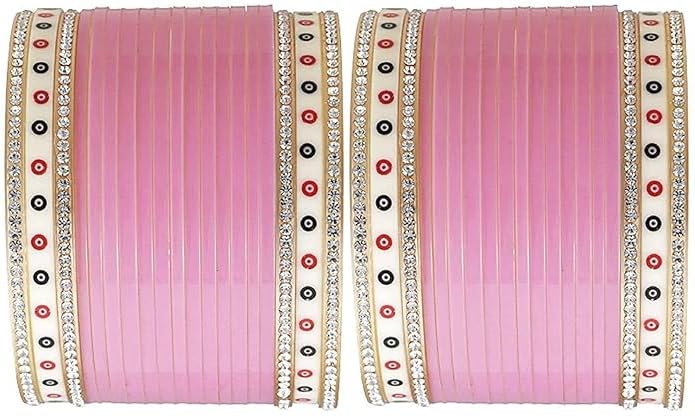 Anwar Light pink Punjabi Collection Lite Bridal Chuda Normal Use Fabulous Design Build Quality Beautifully Made Chura Bangle Set for Girls (M(26)) (B0D2X1SPCR) Amazon Price History, Amazon Price Tracker