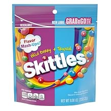 SKITTLES Wild Berry & Tropical Mash Up Chewy Candy Bulk, 9 Oz Resealable Bags, 8 Count Bags, Bulk Box