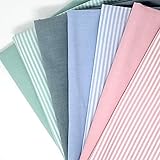 Sugarapple Stoffpaket Baumwolle, Stoffpaket Kinder | Patchwork Stoffe Paket, Stoffe zum Nähen 7 Stück (50 x70 cm) | 60 °C Wäsche, Öko Tex Standard 100 | gesamt 3,5 m x 70 cm | Mix Streifen + Unis