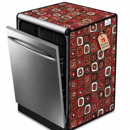 Image of Dishwasher Cover for 12 to 15 Place Setting | Water-Resistant Dustproof Zip Cover | Universal Fit Compatible with Bosch, LG, IFB, Hafele, Faber & More | 63 x 63 x 88 cm | Design 9