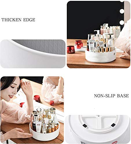 YEYUNTO Lazy Susan Turntable Non-Skid Under-Sink Pantry Cabinet Kitchen Organizer 12", White/Gray