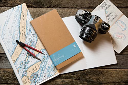 WANDERINGS Notizbuch Einlagen - 21cm x 11cm - Punktiertes Papier - 3er Set - Journal Einlageblätter Für Nachfüllbares Reisetagebuch, Tagebücher Oder Planer