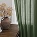 Olive Green Linen Curtains 84 Inches Long for Living Room Back Tab Light Filtering Privacy Semi Sheer Curtains Modern Farmhouse Decor Olive Green Curtain for Bedroom 2 Panels 52x84