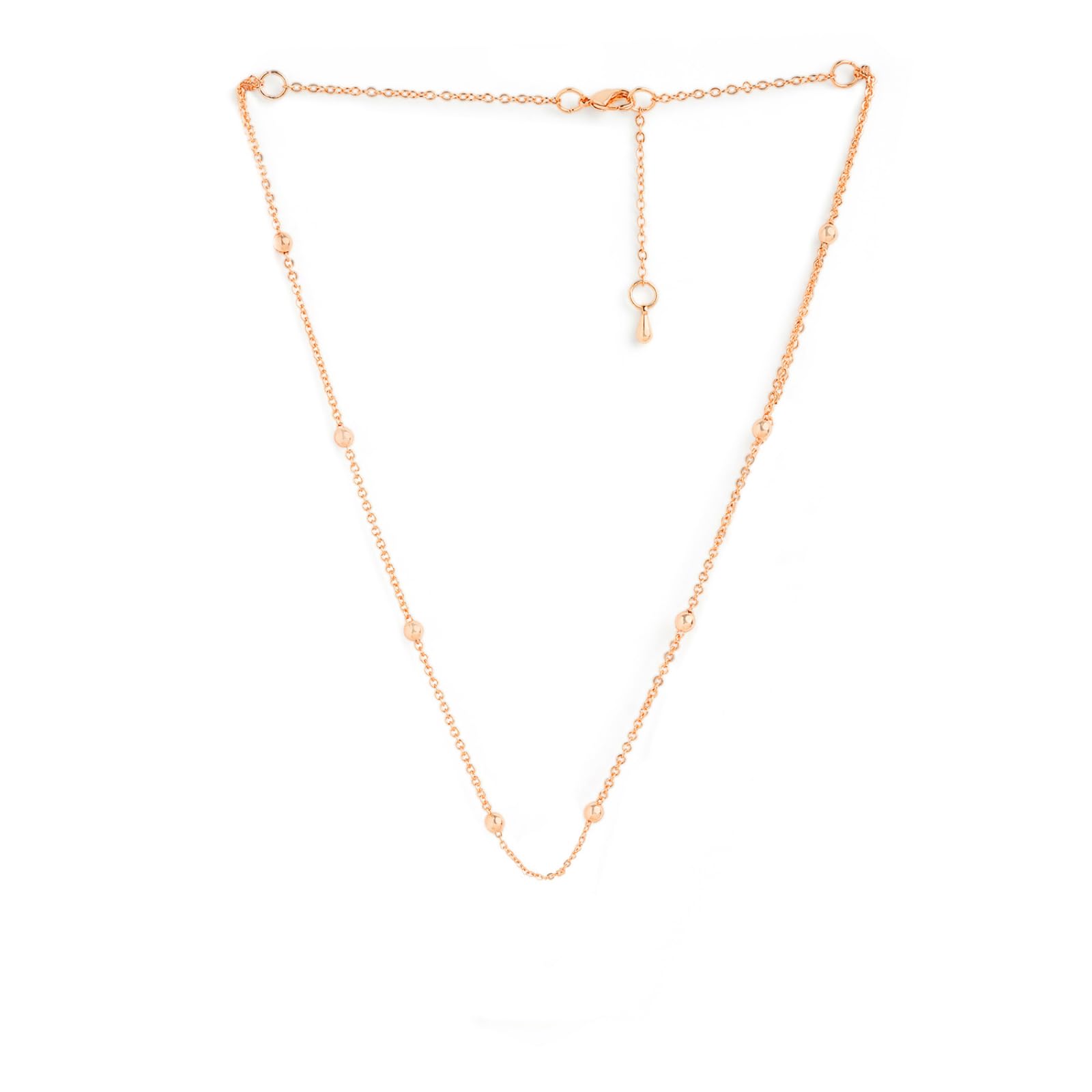 minutiae Gold Plated Bead Chain Necklace for Women | Dainty Necklace-picture-19