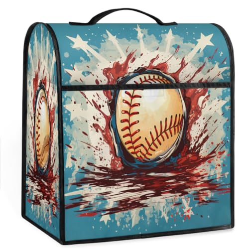 Coffee Maker Cover Sports Baseball Kitchen Appliance Covers Small Appliance Covers Blender Cover Juicer Cover Dust Covers for Kitchen Appliances with Top Handle and Pockets,Washable,C796