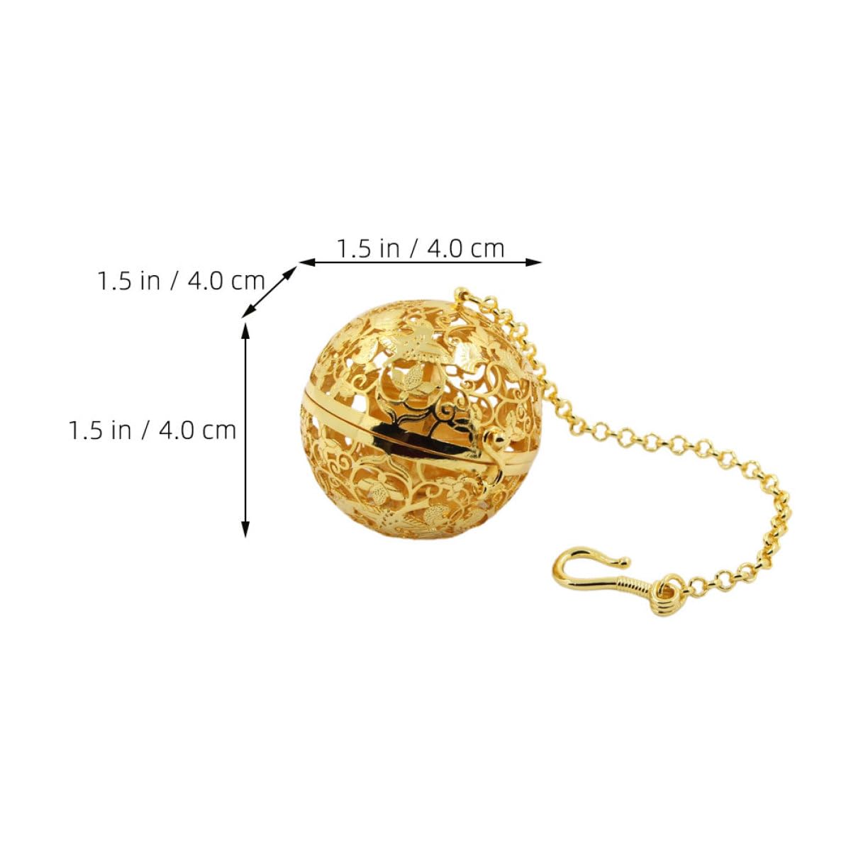 Didiseaon Difusor Colgante de Aromaterapia de Latón Abierto Bola Hueca Decorativa para Aceites Esenciales, Accesorio Perfumado para Mujer, Collar Aromático para Uso Diario y Obsequio