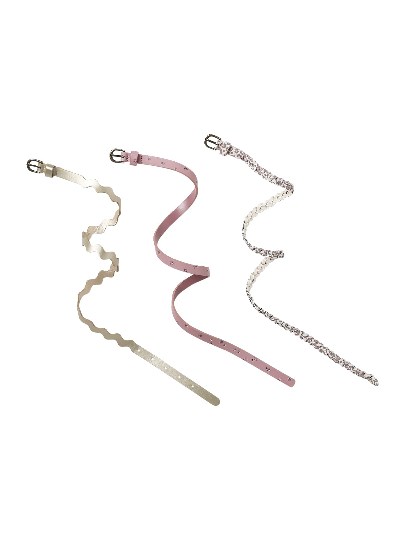 VERTBAUDET Lot de 3 fines ceintures fantaisie fille rose 12/​14A